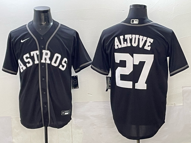 Men Houston Astros #27 Altuve Black Nike 2025 MLB Jersey 008
